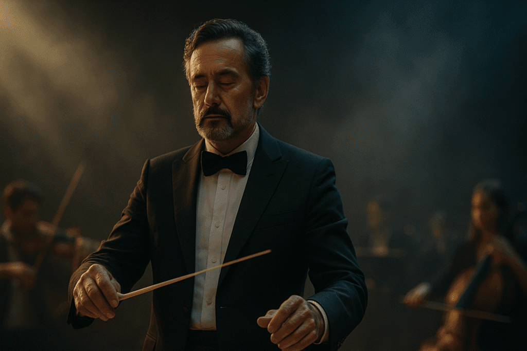 Por que Deus criou o Jardim do Éden? Descubra em Gênesis 2! 1 Maestro encerrando uma sinfonia, uma imagem poderosa do ato de "cessar" a obra da criação em Gênesis 2.