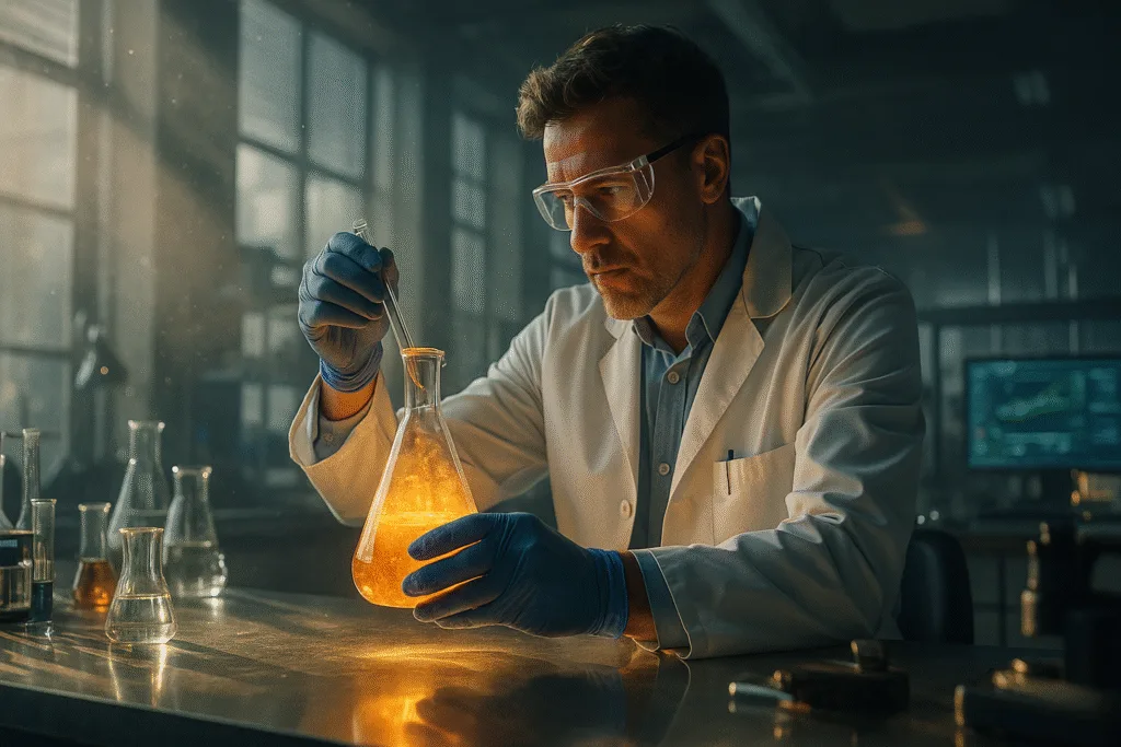 Gênesis 1: Como a Criação Revela Deus? 3 Homem Fazendo experimentos, representando a convergencia entre Ciências e Gênesis 1