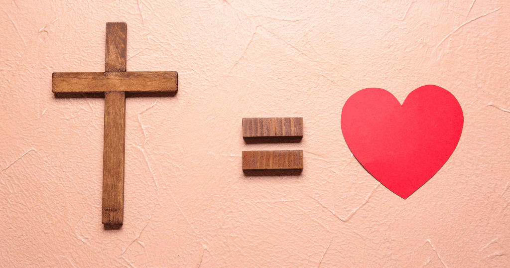 O que Deus espera de mim? Entenda com clareza aqui 3 Imagem mostrando uma cruz e o amor, representando que Jesus nos salvou porque nos ama. Assim, Deus espera que mantenhamos Ele perto